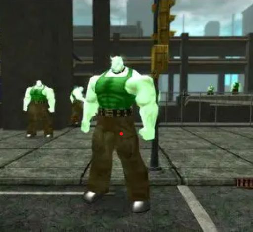 Supa Troll from City Of Heroes MMO. Large muscled glowing green man with small horns on his head