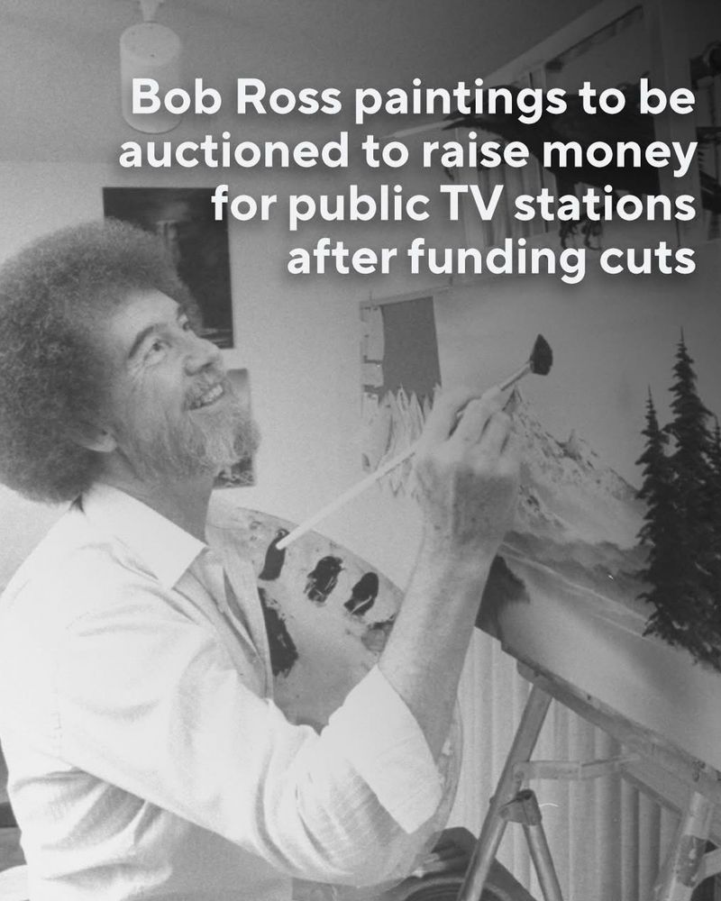 Bob Ross paintings to be auctioned to raise money for public TV stations after funding cuts