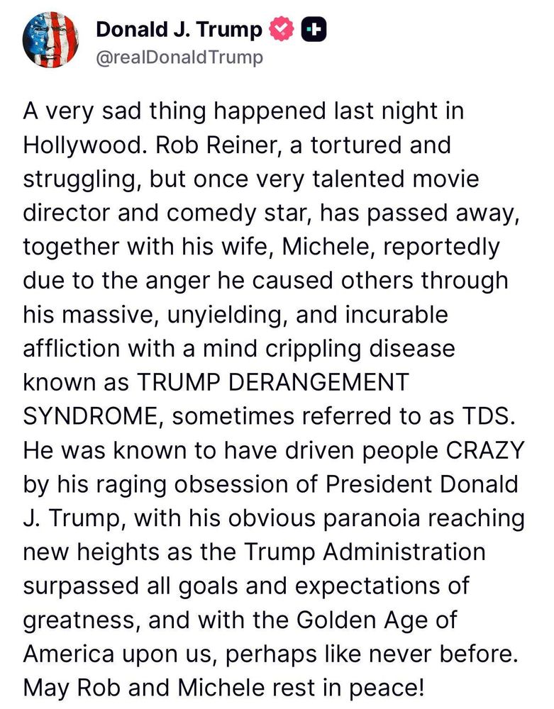 A copy of a post Trump made