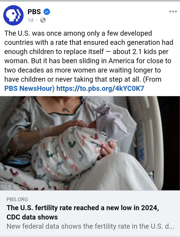 PBS report on fertility rate. Where are the men?