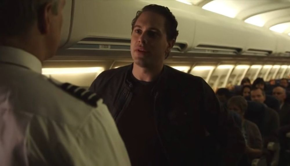 Moment from The Newsroom where guy awkwardly tells the pilot that Bin Laden has been killed. 