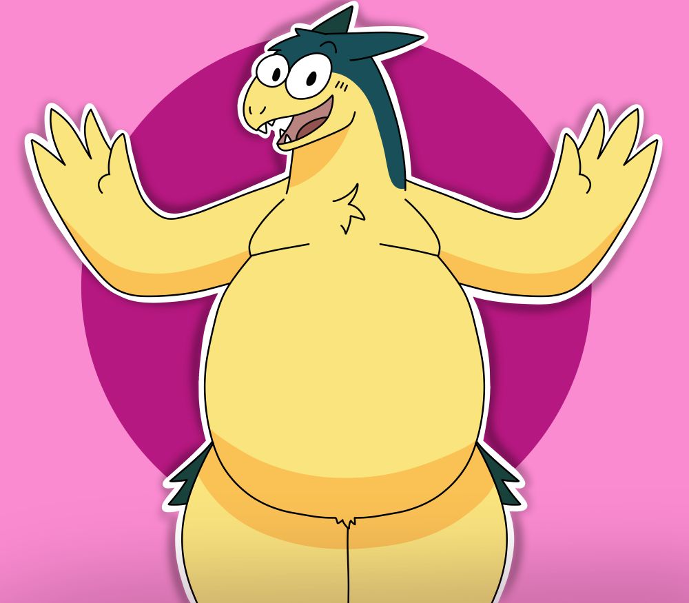 A cubby Typhlosion with his arms out, offering a hug.