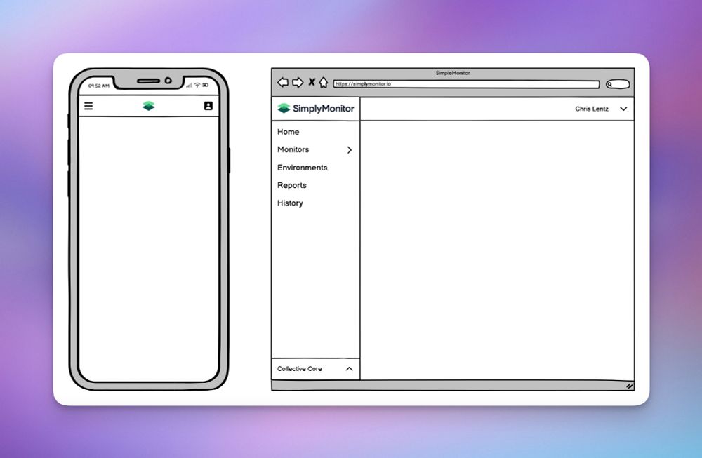 SimplyMonitor Basamiq layout wireframes