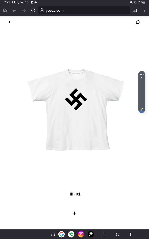 A close-up of the Swastika t-shirt
