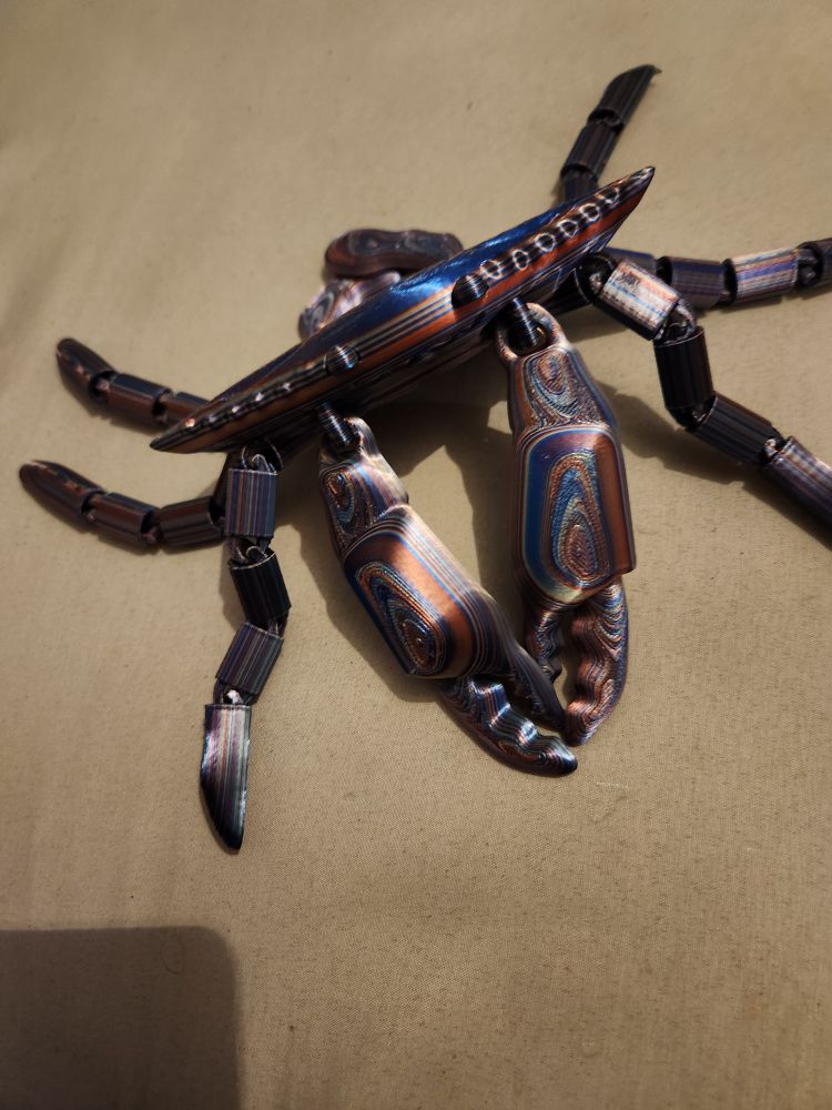 A 3d printed crab.
