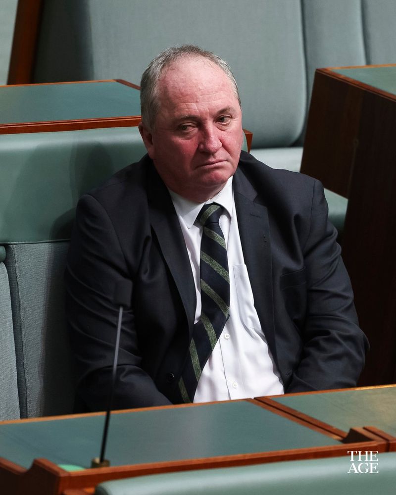 Barnaby Joyce on the come down looking very down in the dumps.