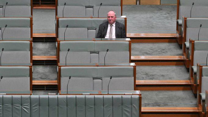 Barnaby Joyce - sitting alone in the chamber