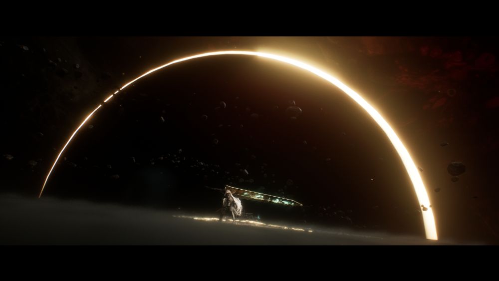 Optional boss, Painted Simon readies to engage Expedition 33 as a "corona eclipse" forms in the background