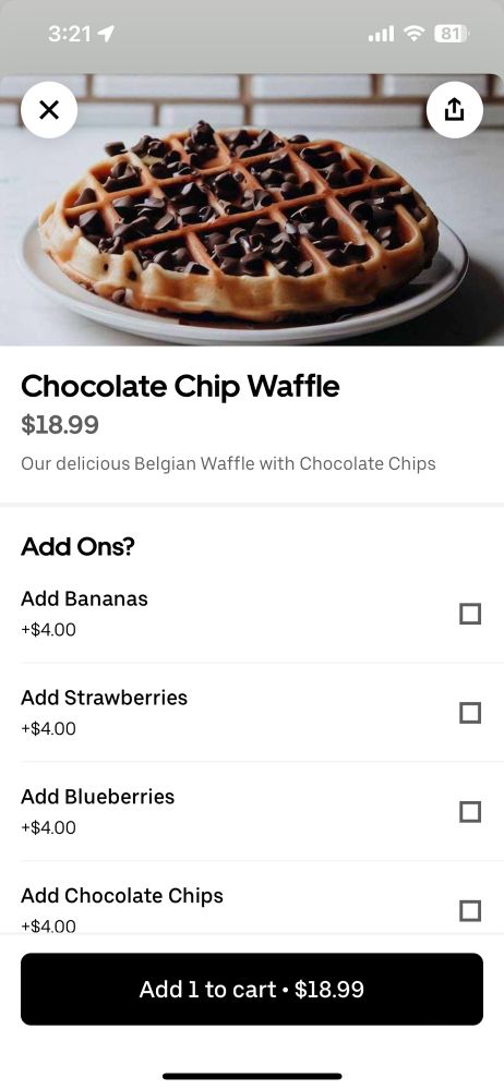 ai art of chocolate chip waffles 
