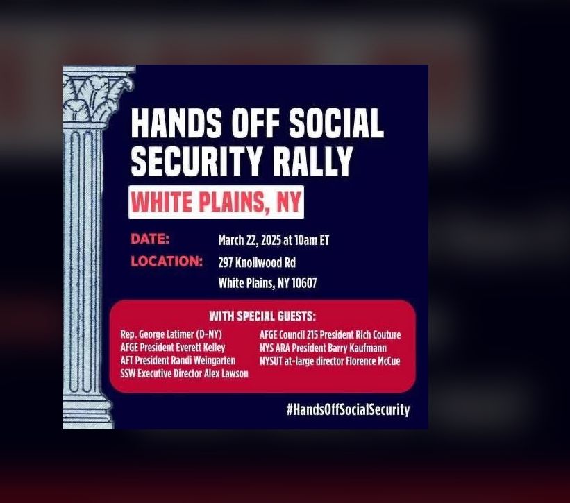 Hands off social security rally 3/22 at 10 at 297 Knollwood rd