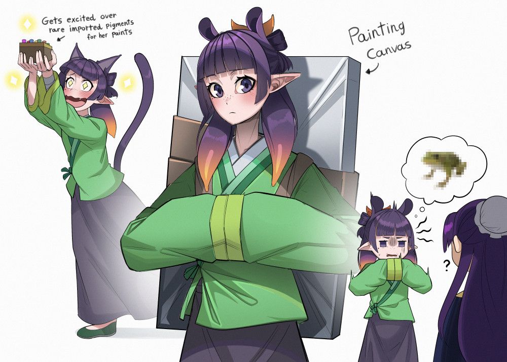 Ninomae Ina'nis "cosplaying" as Maomao, from Apothecary Diaries