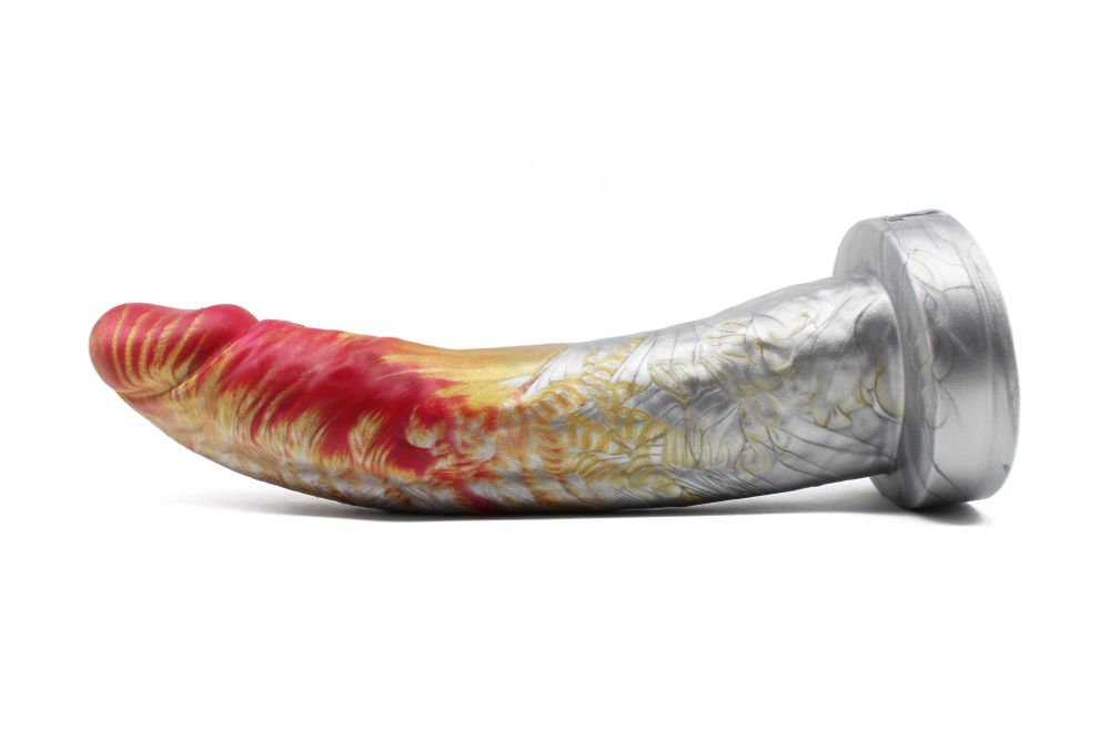 A long realistic dildo with a tapered head and flared base.