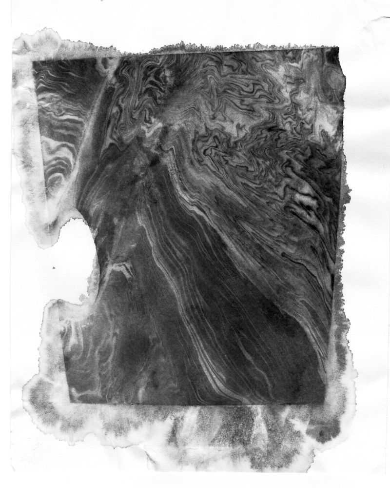 Suminagashi, ink marbling on paper