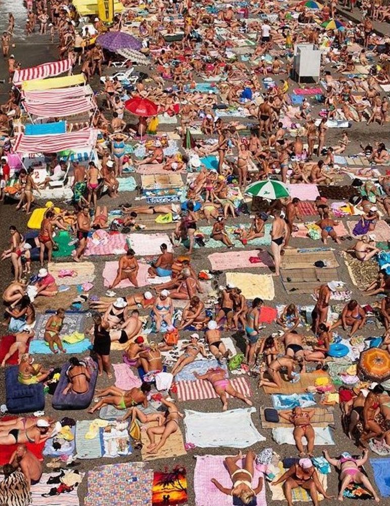 Crowded beach