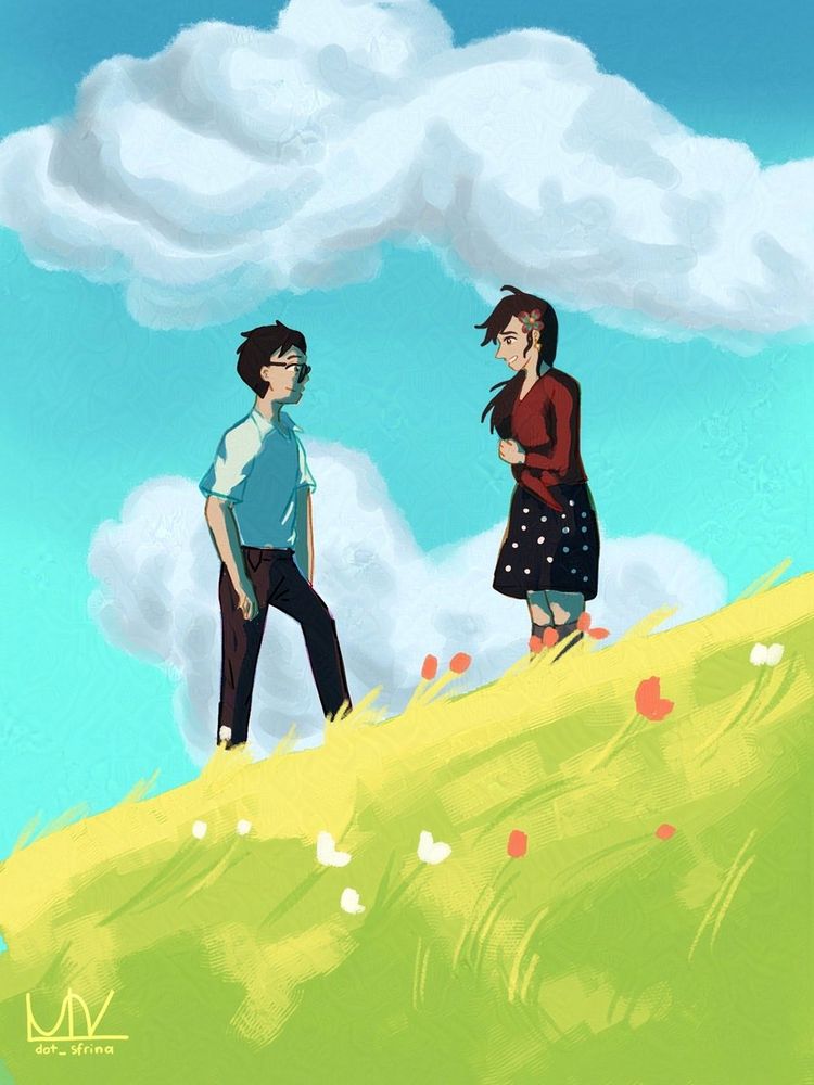 Mera (woman with the red-black dress) and her soon to be husband
These two are Asle's (my twt moots) OCs