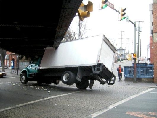 Truck eating bridge, Charlottesville, VA