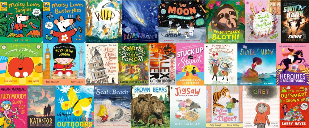 A collage of book covers, featuring all the Walker books publishing in May
