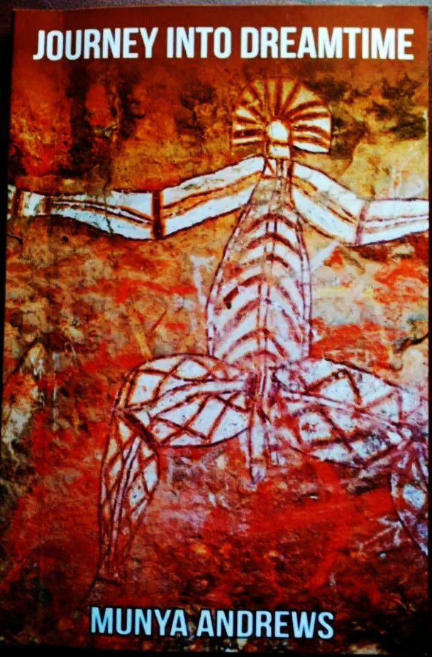 Aboriginal rock painting, spirit figure in red ochre.