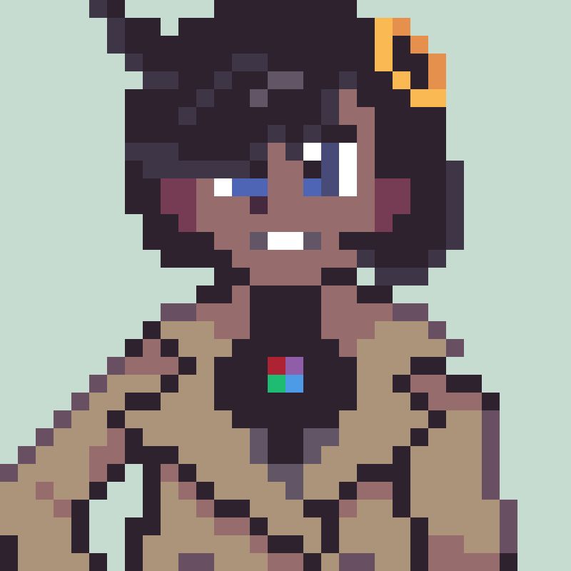 Emma is a character from pokemon legends ZA, a girl with short black hair, blue eyes and a long jacket