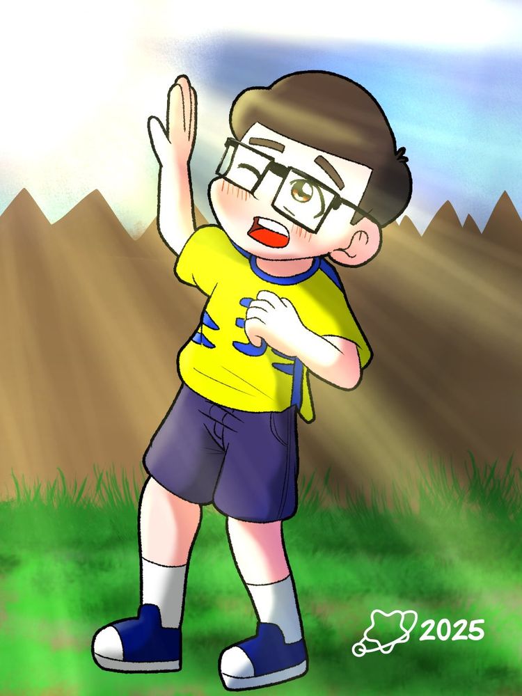 A drawing of Ryan, normal casual outfit, looking outside, from upcoming comic about friendship and normal life.