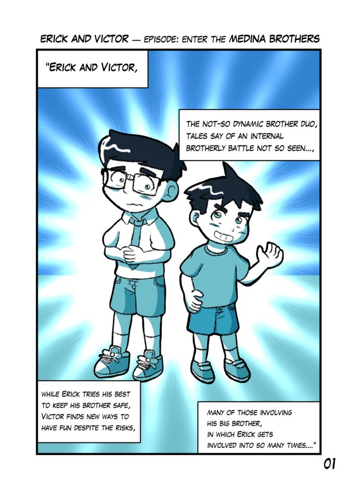 "Erick and Victor" Episode 1, page 1, Erick and Victor introductions