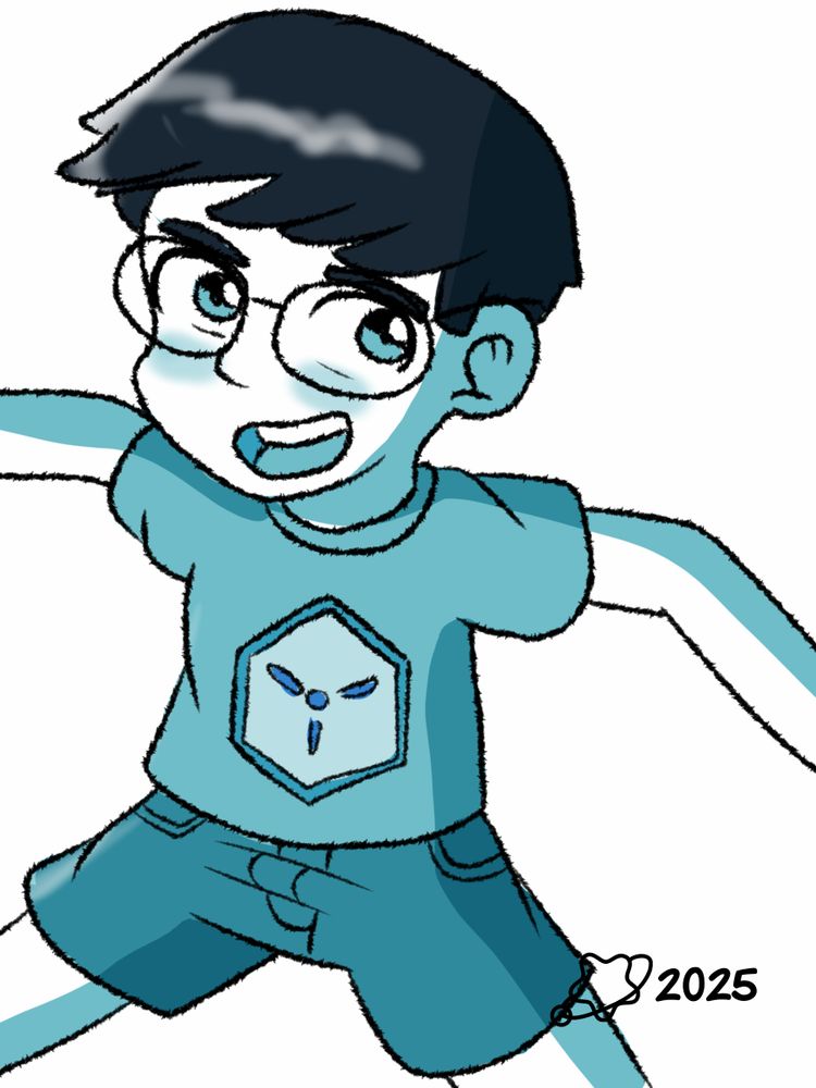 A drawing of Naoki, casual outfit, from upcoming comic about friendship and normal life.
