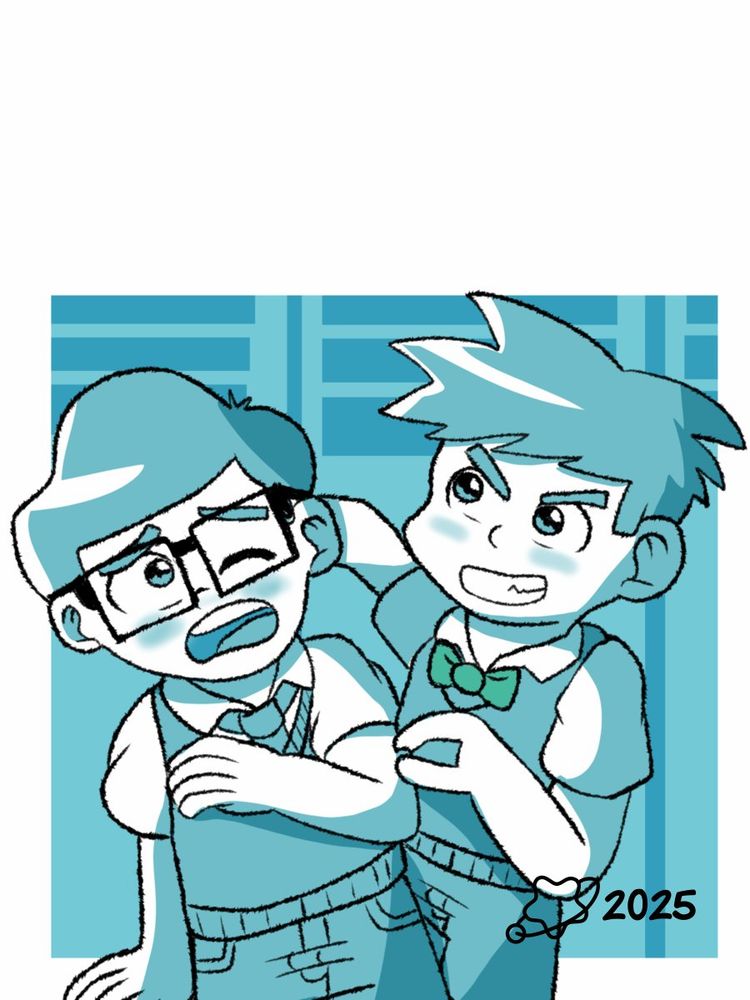 A drawing of Ryan, and another classmate, in usual hangout,  from upcoming comic about friendship and normal life.