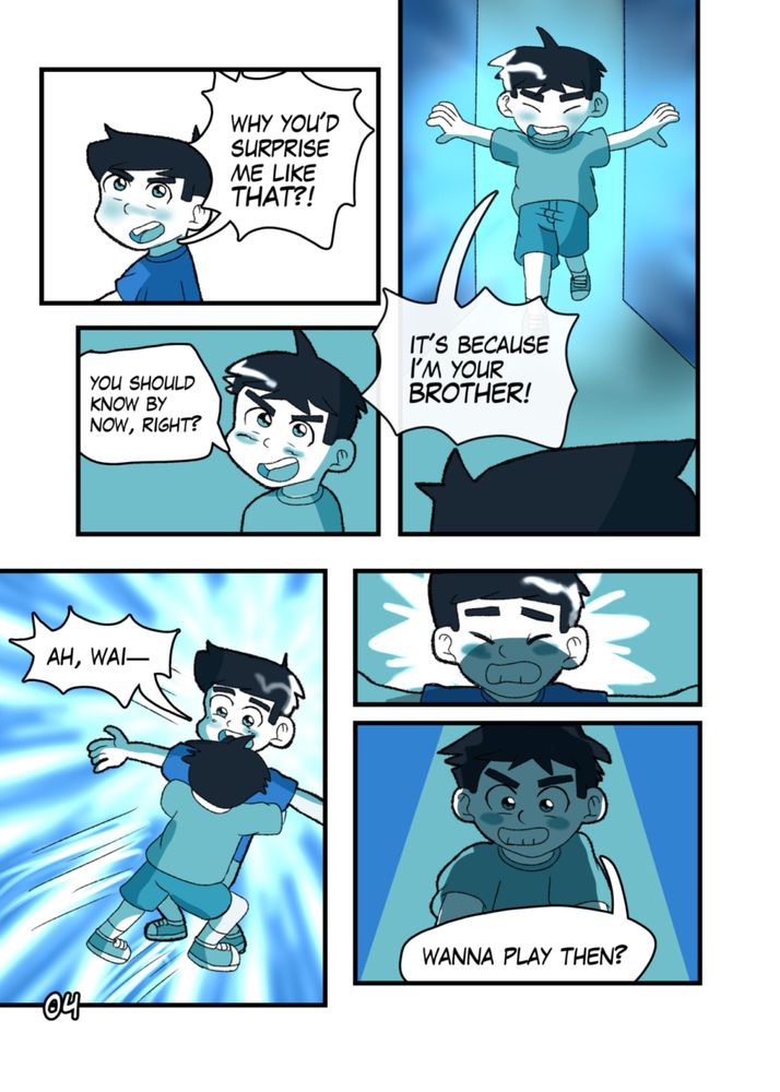 "Erick and Victor" Episode 1, page 4, despite that, the brotherly love.