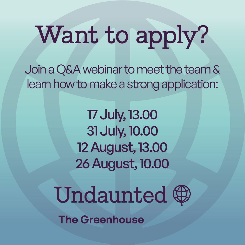 Want to apply? Join a Q&A webinar to meet the team & learn how to make a strong application: 
17 July, 13.00
31 July, 10.00
12 August, 13.00
26 August, 10.00