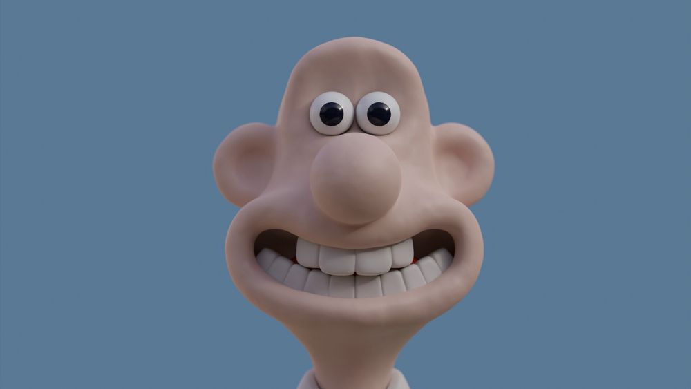 wallace of wallace and grommit smiling