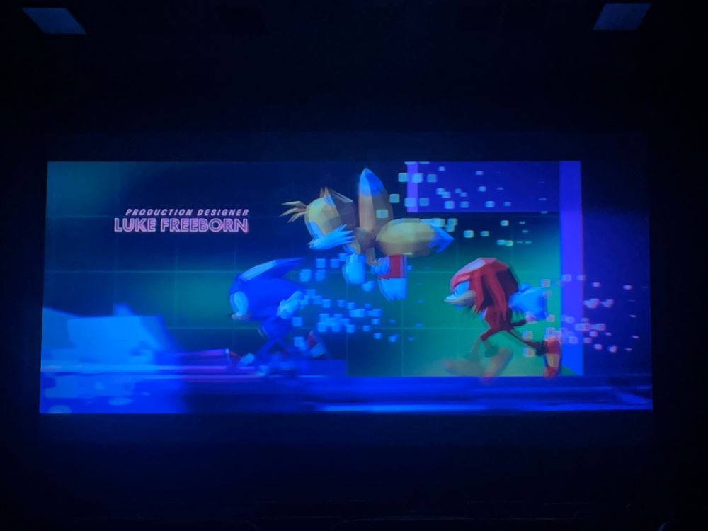 A low resolution picture of the credits from Sonic the Hedgehog 3. Screen reads “Production Designer Luke Freeborn”