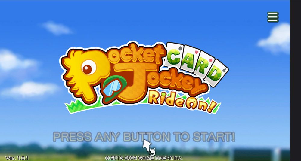 Pocket Card Jockey, Ride On! title screen

this game was made by Game Freak btw