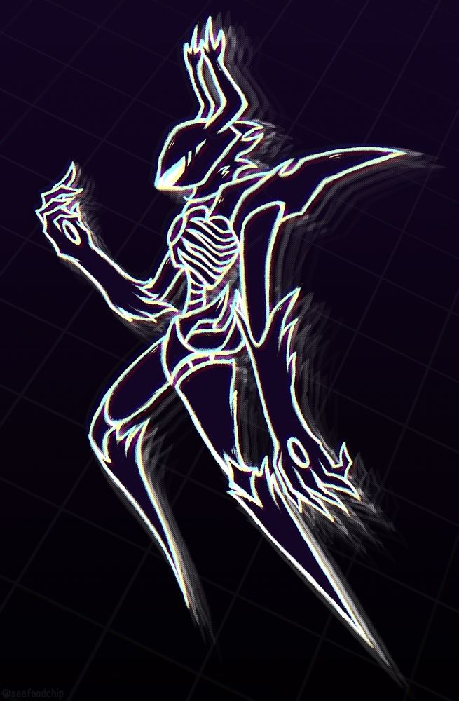 A sketch of the Roaring Knight with some effects. Idk what the pose is supposed to be probably aura farming like usual