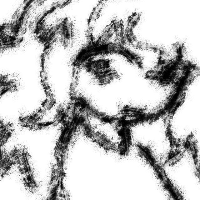 a drawing of masilen, a curly long haired person