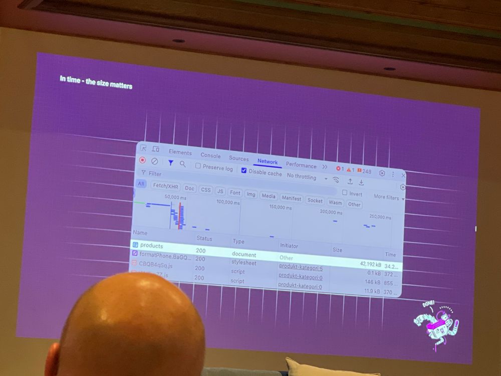 an html page 50mbs in weight, took 50s to load