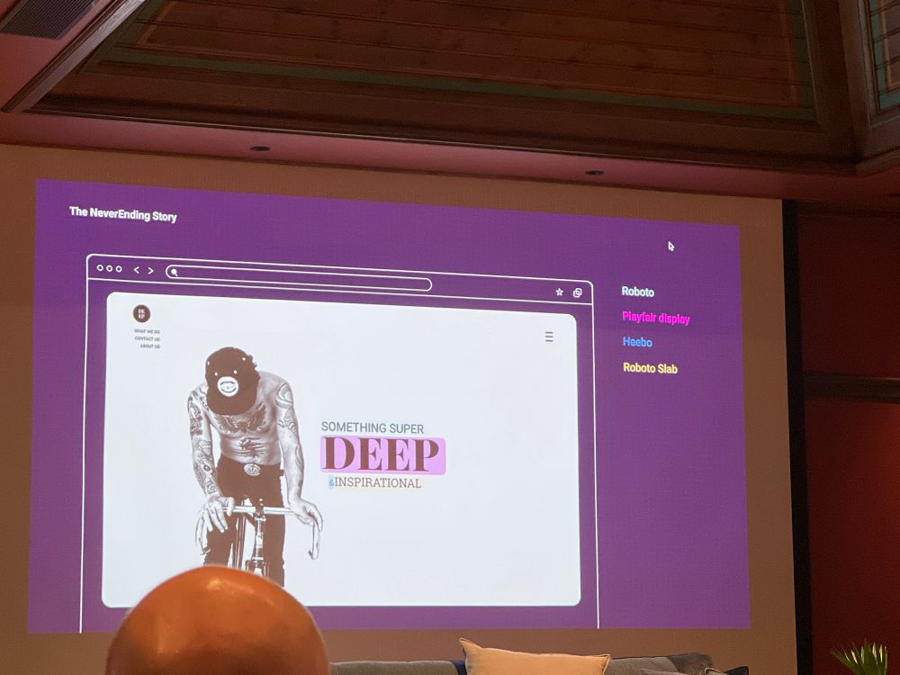 a landing page using Roboto, Playfair display, Heebo, and Roboto Slab