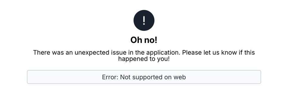 Error: Not supported on web