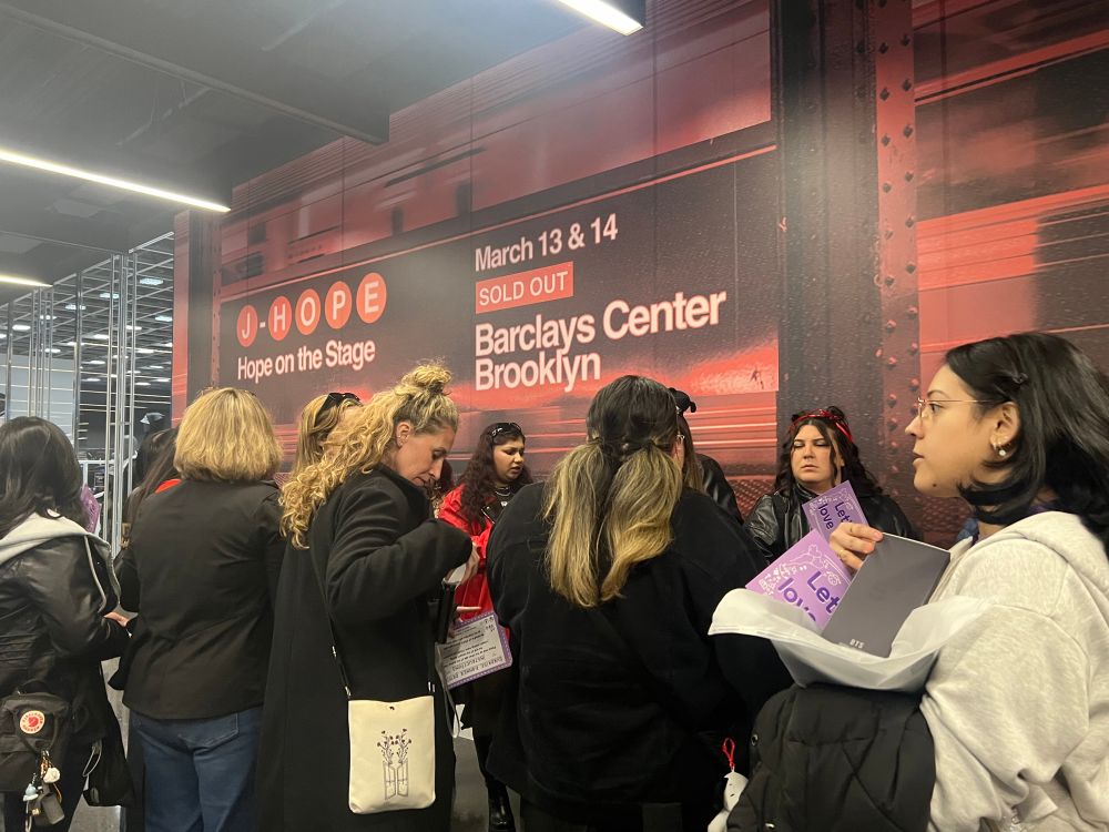A banner inside Barclays center. Reading jhope hope on the stage March 13 and 14 sold out 