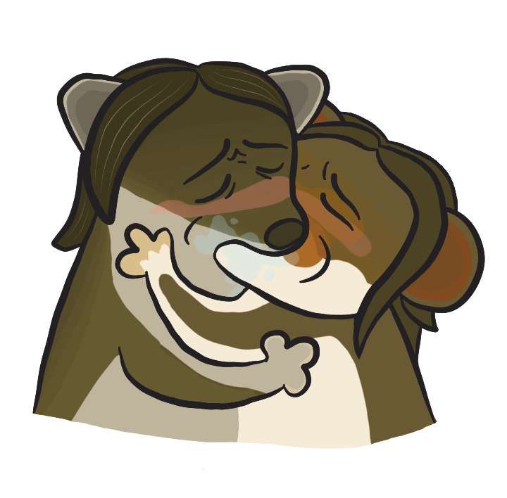 An abrothrix jelskii furry and a neogale frenata furry are kissing, muppet mouth characters kiss meme/ Yoshi and Toad making out meme style