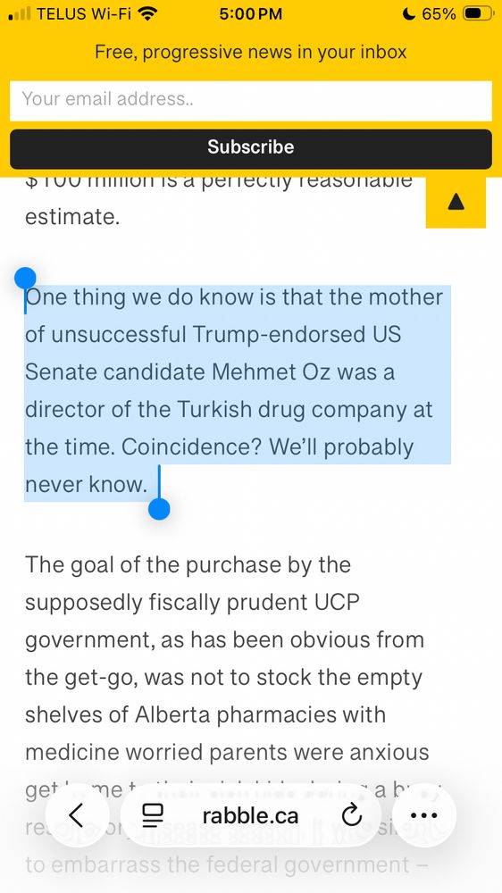 One thing we do know is that the mother of unsuccessful Trump-endorsed US Senate candidate Mehmet Oz was a director of the Turkish drug company at the time. Coincidence? We’ll probably never know.  
