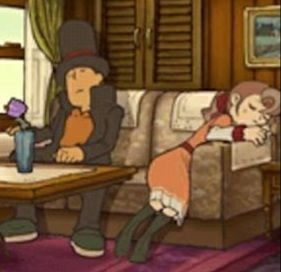 Layton and Flora sleep