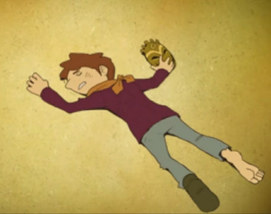 Randall lies unconscious on the ground