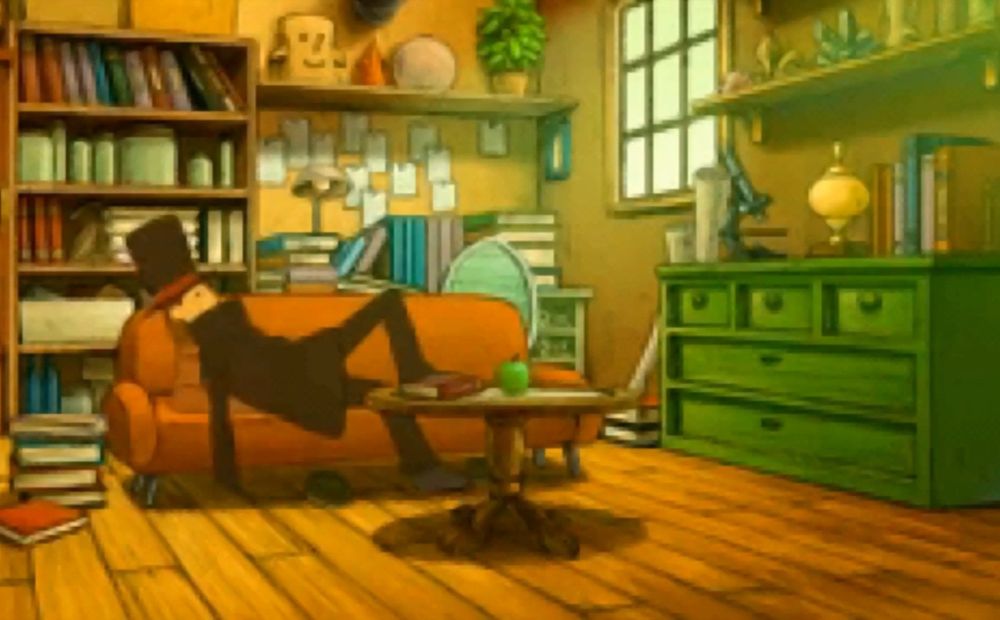 Hershel Layton after a night on the sofa