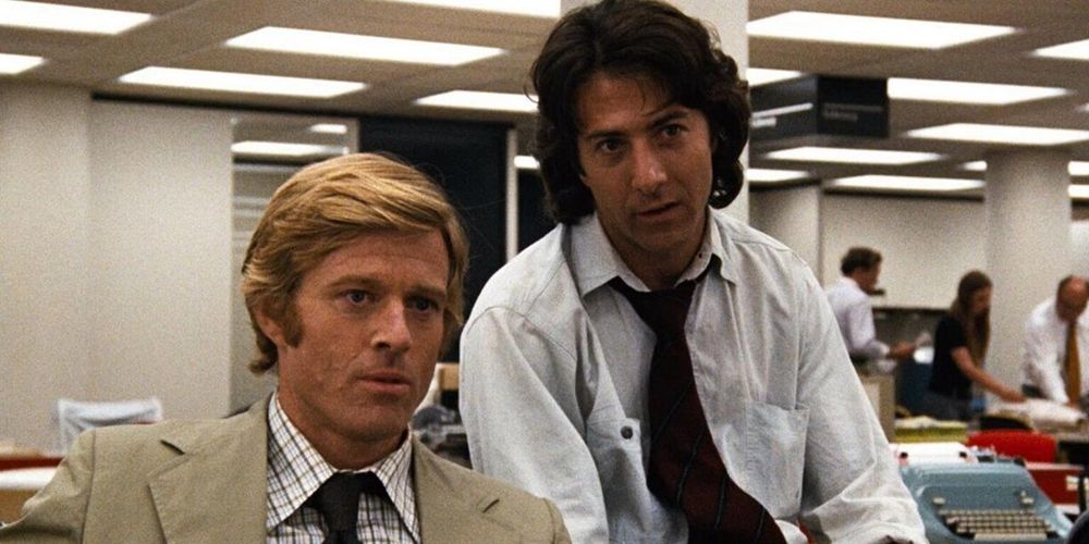 Robert Redford and Dustin Hoffman in "All the President's Men."
