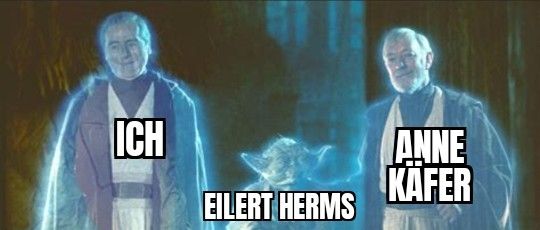 Force ghosts von Anakin (Ich), Yoda (Eilert Herms)und Obi Wan (Anne Käfer)