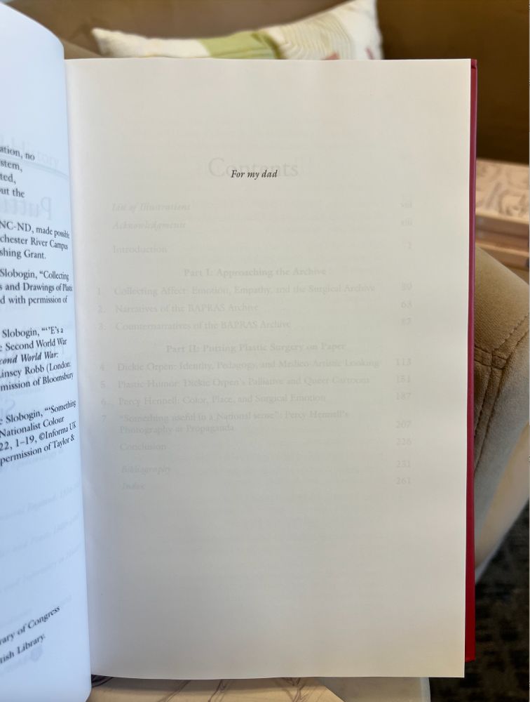 The dedication page of the book reads "For my dad"