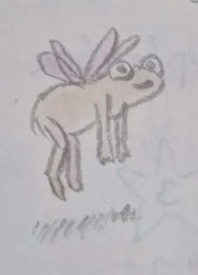 a cute flying frog with cute wings!