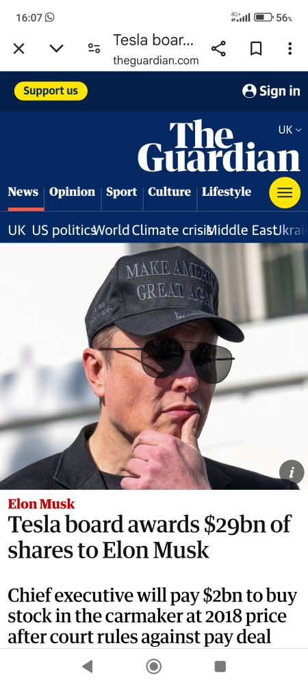Musk getting rewarded