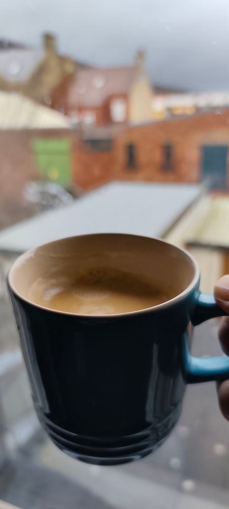 Coffee and dark skies