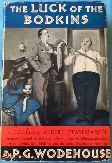 The text on the cover does indeed say, "Introducing Albert Peasemarch, steamship steward extraordinary, who will take his rightful place beside Jeeves, Psmith, Mr Mulliner and the other Wodehouse immortals". Oh dear.